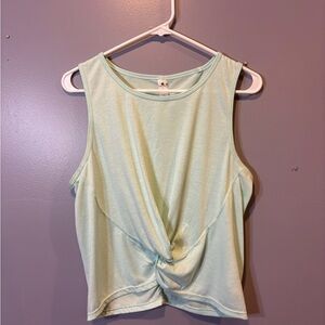 Yogalicious Light Green Twist Front Tank Top